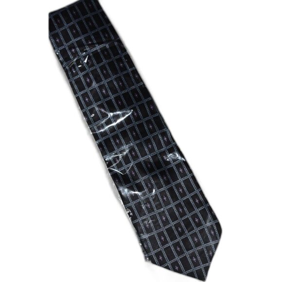 NIP Today's Man Made In Italy 100% Silk Striking Navy Blue Touch Of Purple Tie - Picture 1 of 4